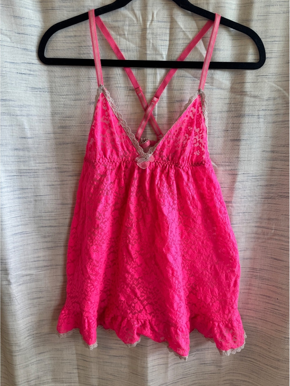 Victoria's Secret Pink Lace Babydoll Nightie Medium